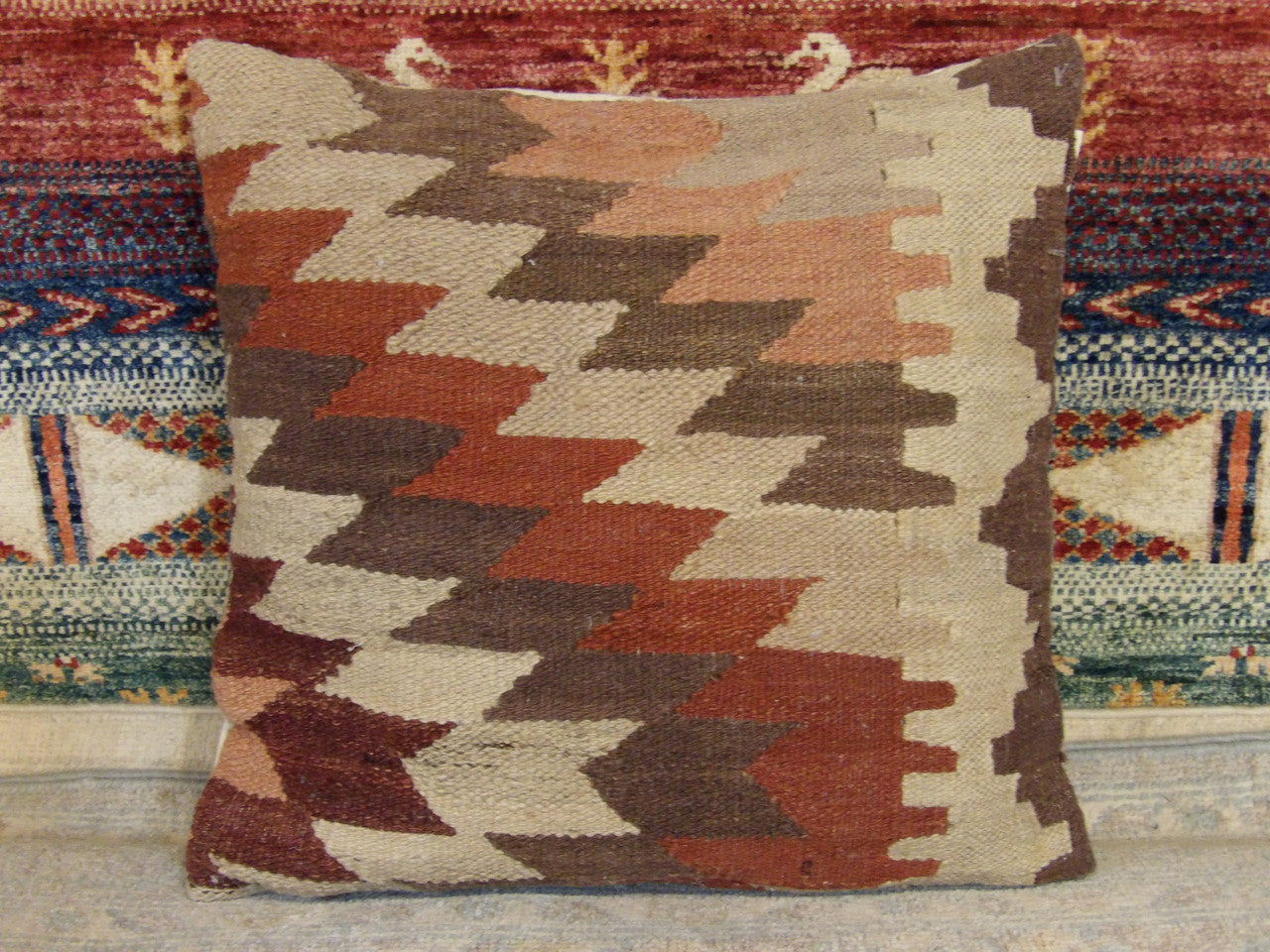 Handwoven accent pillow cover, 1'4 x 1'4, full view