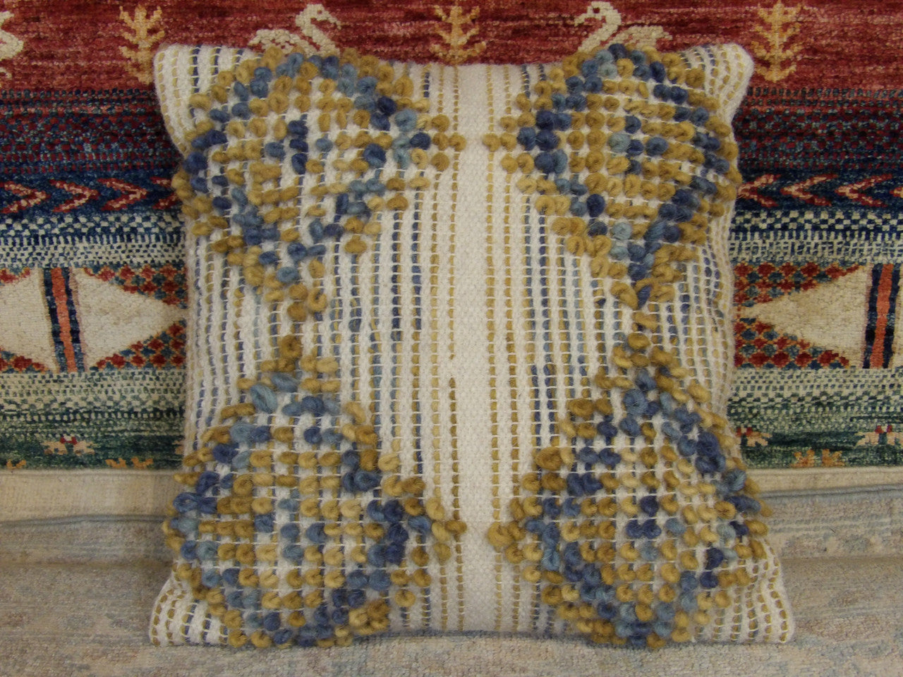 Handwoven accent pillow cover, 1'4 x 1'4, full view