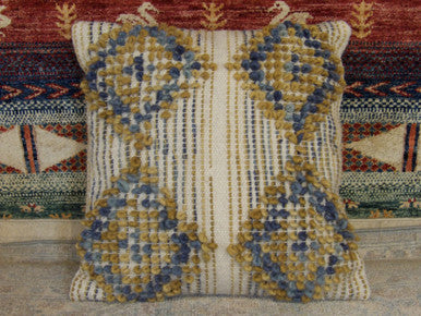 Handwoven accent pillow cover, detail view