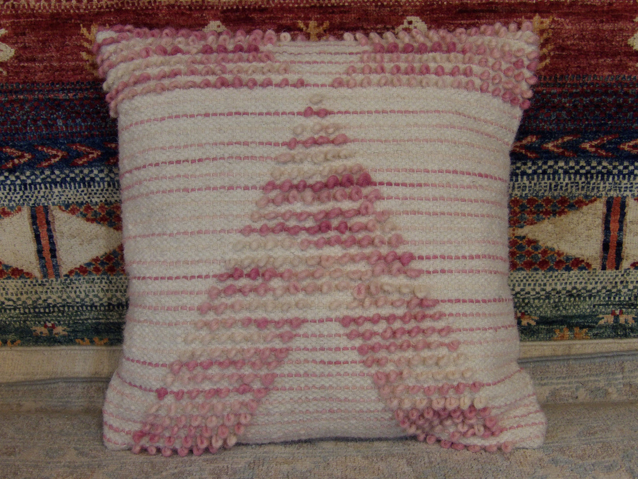 Handwoven accent pillow cover, 1'5 x 1'5, full view