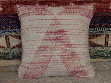 Handwoven accent pillow cover, detail view