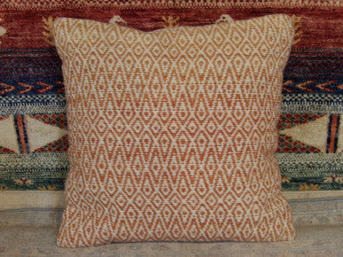 Handwoven accent pillow cover, detail view