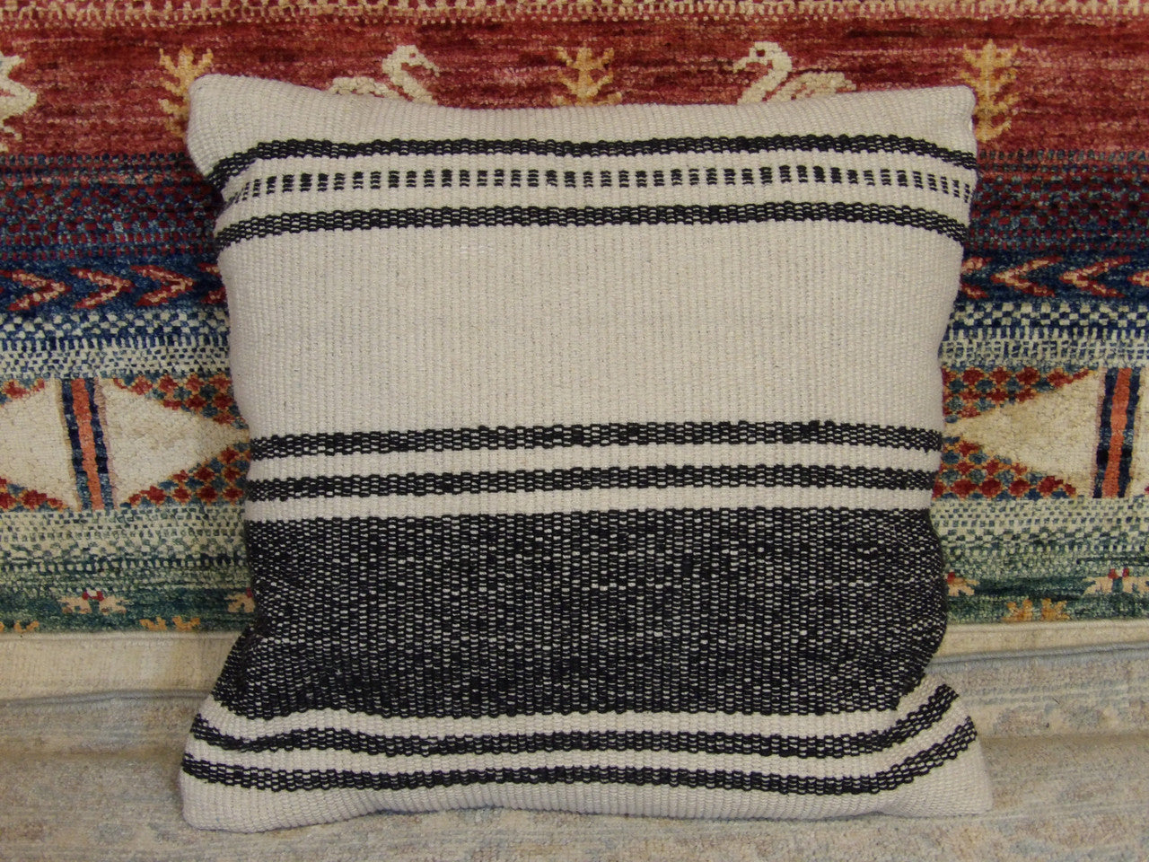 Handwoven accent pillow cover, 1'5 x 1'5, full view