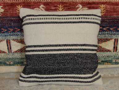 Handwoven accent pillow cover, detail view