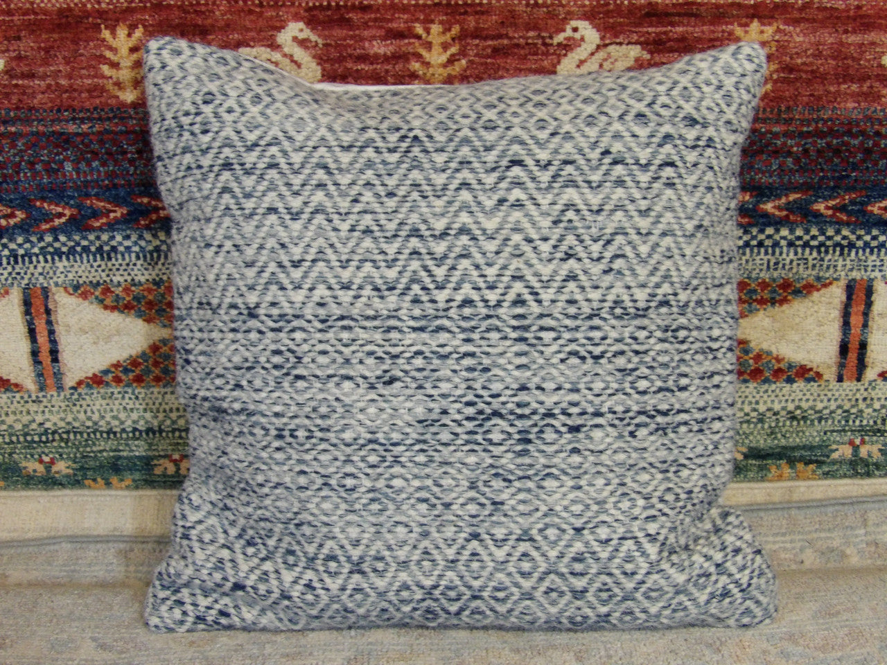 Handwoven accent pillow cover, 1'5 x 1'5, full view