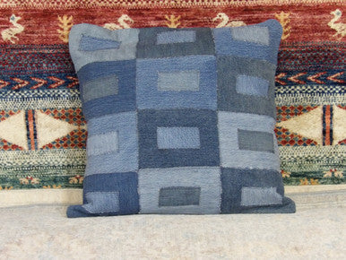 Jean-style handwoven accent pillow cover, detail view