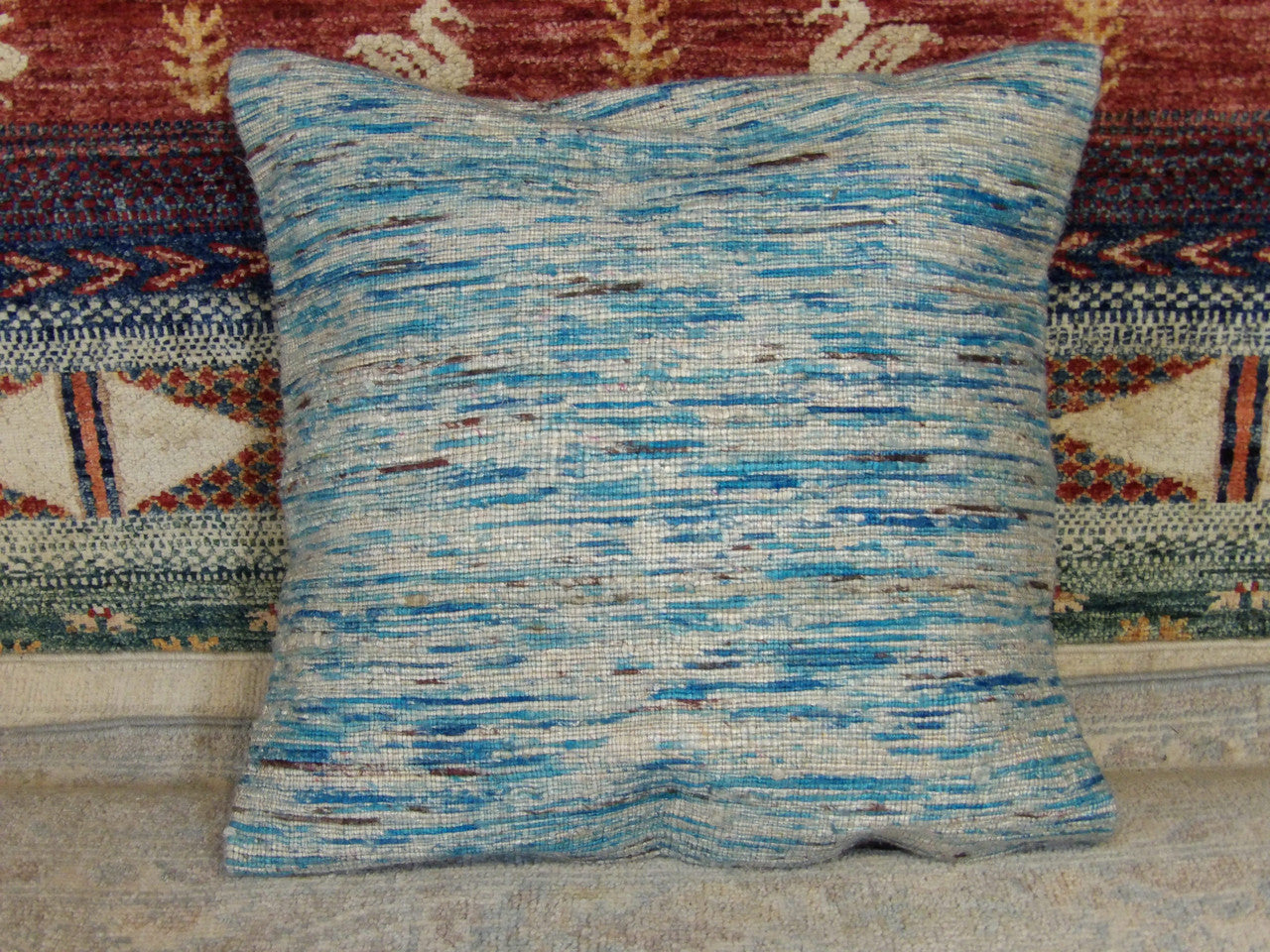 Handwoven accent pillow cover, 1'6 x 1'6, full view