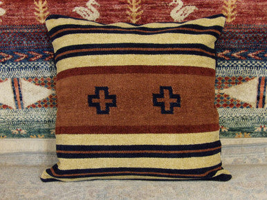 Handwoven accent pillow cover, detail view