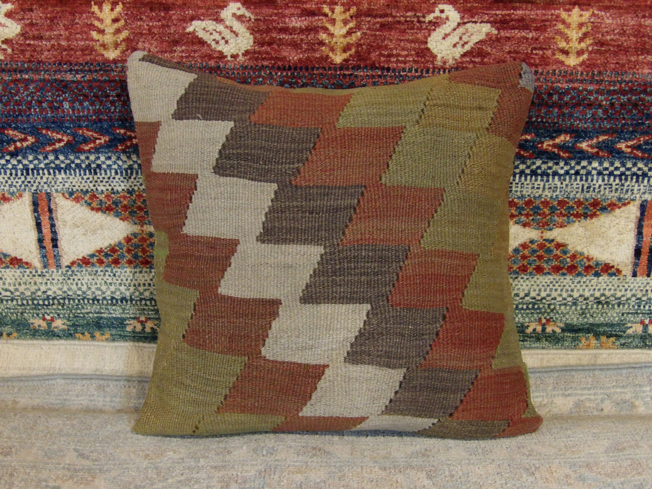 Handwoven accent pillow cover, 1'4 x 1'4, full view