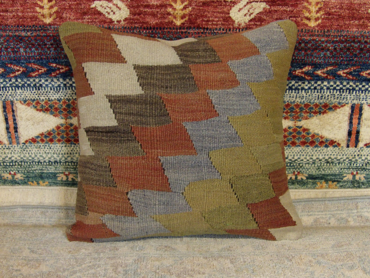Handwoven accent pillow cover, 1'4 x 1'4, full view