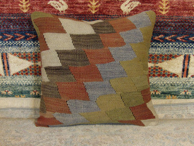 Handwoven accent pillow cover, detail view
