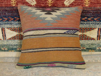 Handwoven accent pillow cover, detail view