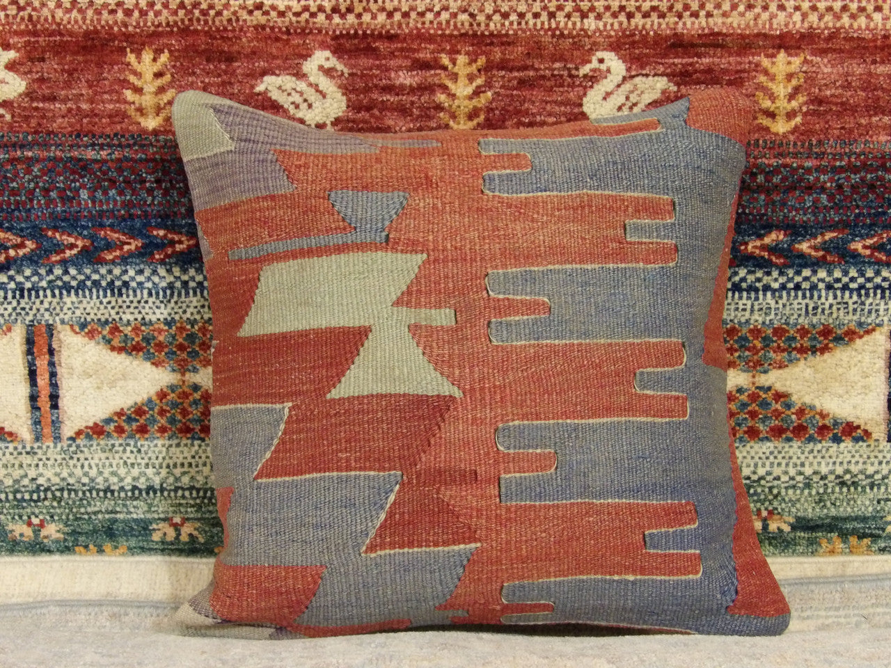 Handwoven accent pillow cover, 1'4 x 1'4, full view
