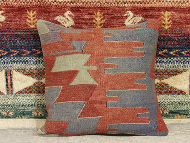 Handwoven accent pillow cover, detail view