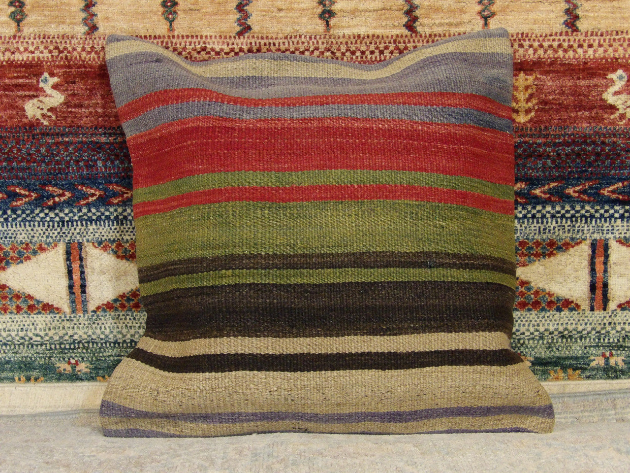 Handwoven accent pillow cover, 1'7 x 1'7, full view