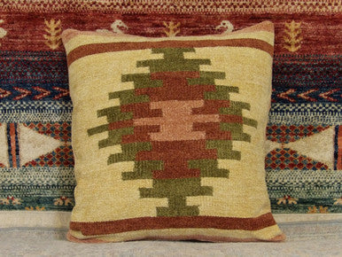 Handwoven accent pillow cover, detail view