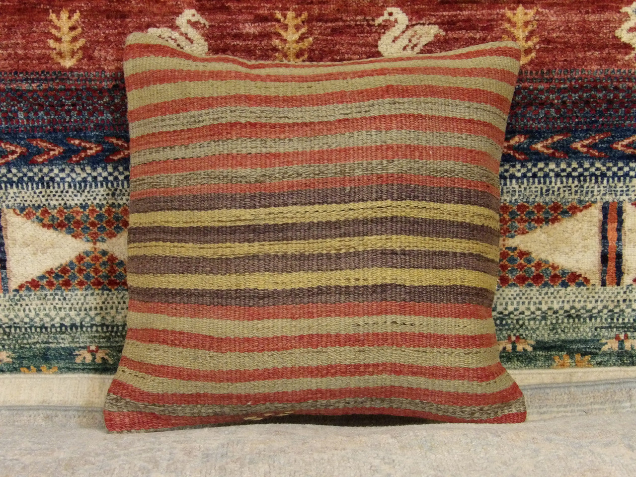 Handwoven accent pillow cover, 1'4 x 1'4, full view