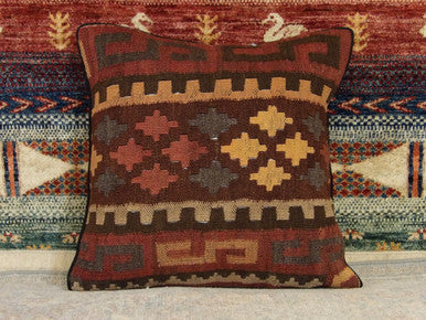 Handwoven accent pillow cover, detail view