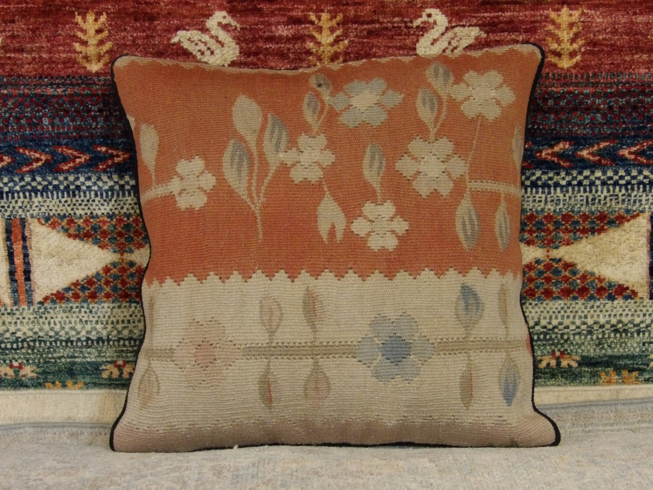 Handwoven accent pillow cover, 1'4 x 1'4, full view