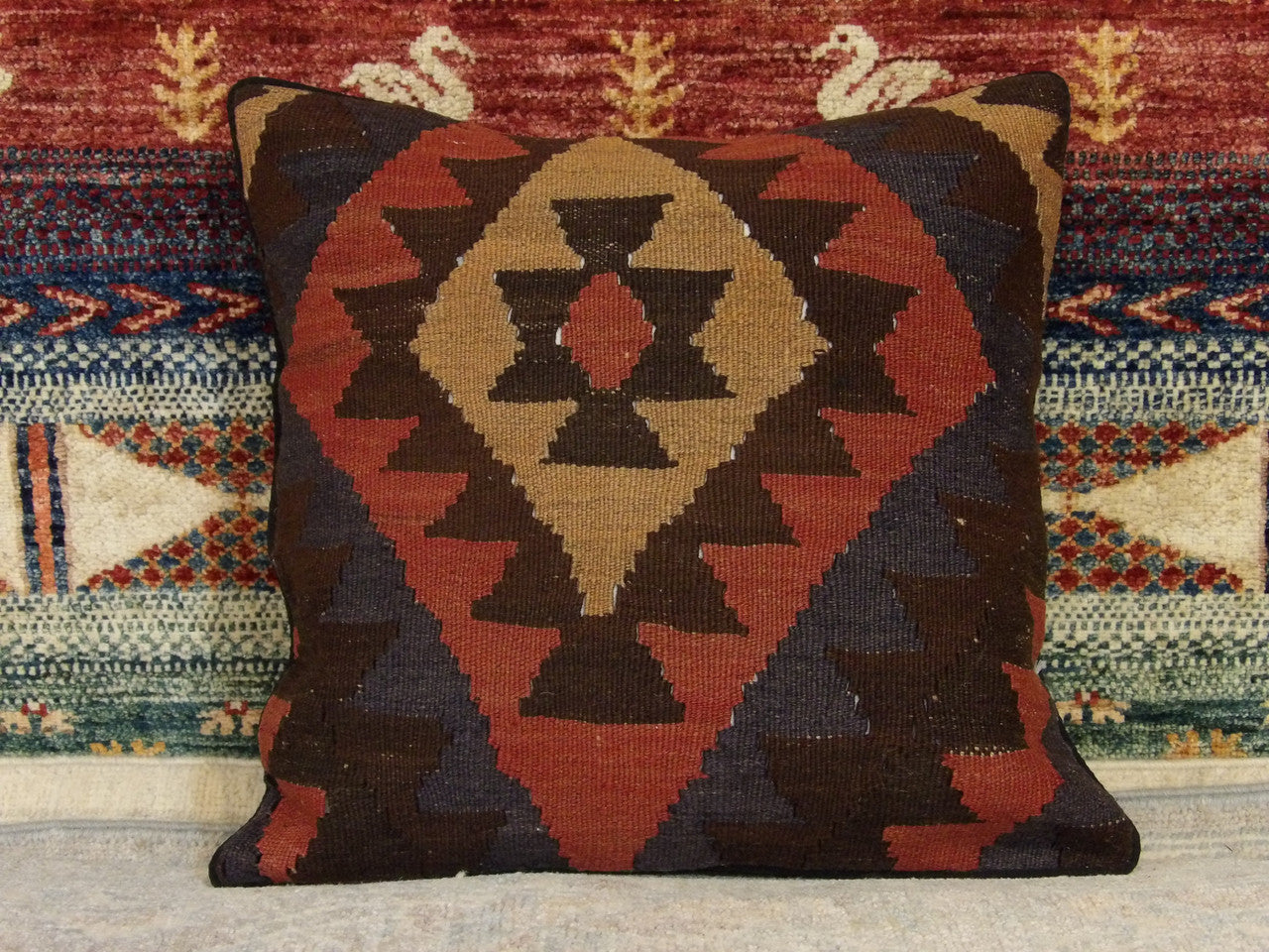 Handwoven accent pillow cover, 1'5 x 1'5, full view