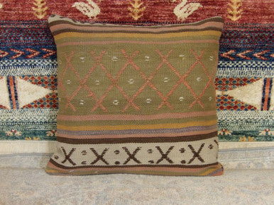 Handwoven accent pillow cover, detail view