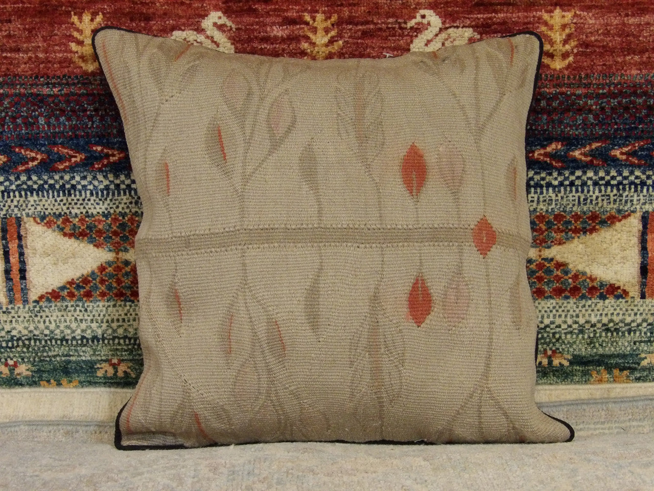 Handwoven accent pillow cover, 1'4 x 1'4, full view