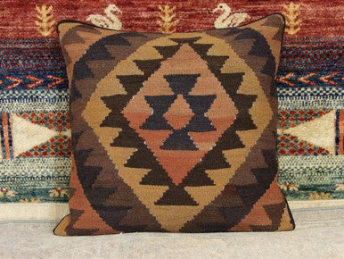 Handwoven accent pillow cover, detail view
