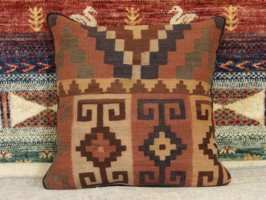 Handwoven accent pillow cover, detail view