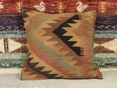 Handwoven accent pillow cover, detail view