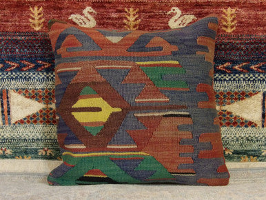 Handwoven accent pillow cover, detail view