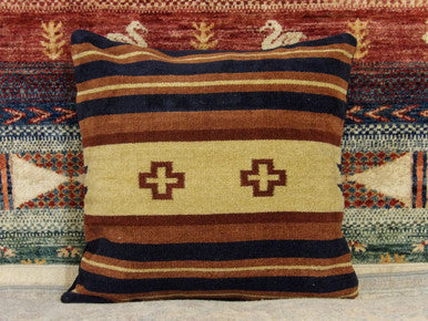 Handwoven accent pillow cover, detail view