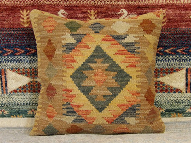 Handwoven accent pillow cover, detail view