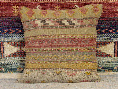Handwoven accent pillow cover, detail view