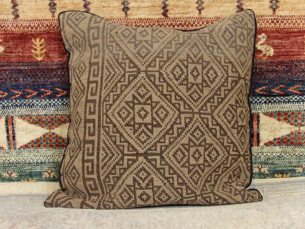 Handwoven accent pillow cover, 1'8 x 1'8, full view