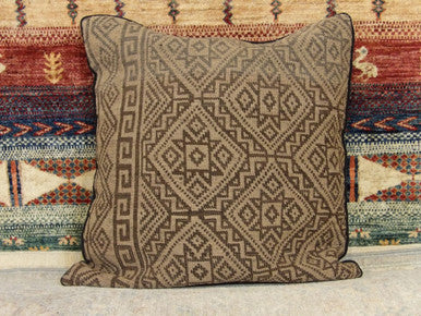 Handwoven accent pillow cover, detail view