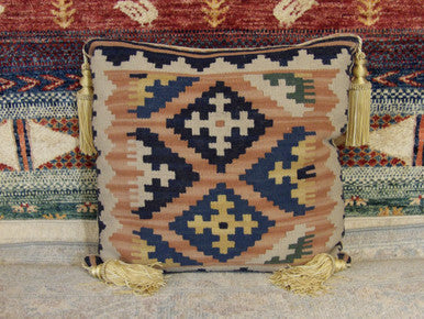 Handwoven accent pillow cover, detail view