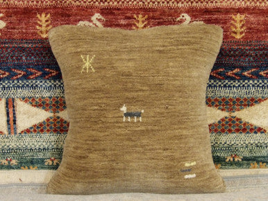 Handwoven accent pillow cover, detail view