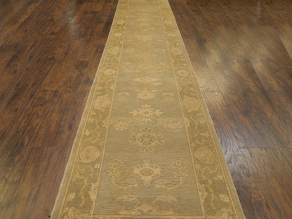 Turkish Vintage Oushak 4'0"x16'0" Hand-knotted Rug -ROBIN-3