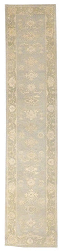 Turkish Vintage Oushak 4'0"x16'0" Hand-knotted Rug -ROBIN-3