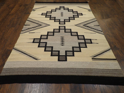 American Indian Flat Weave Durry 6'0"x9'0" Hand-knotted Rug- robin-5