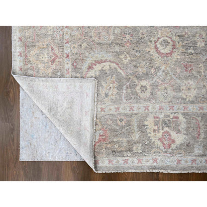 Oushak And Peshawar Wool Hand Knotted Rug Grey Gray 7.10X9.10 -O010002