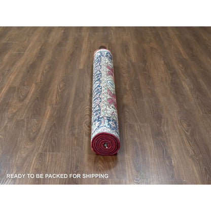 Heriz Wool Hand Knotted Rug Red Blue 5.0X6.10 -O010020
