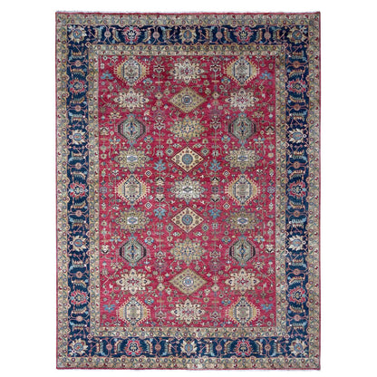 Heriz Wool Hand Knotted Rug Red Blue 10.1X13.10 -O010021