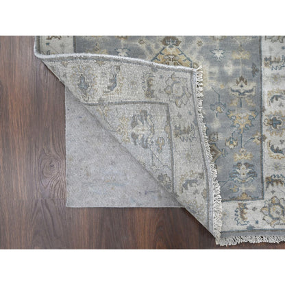 Heriz Wool Hand Knotted Rug Grey White 2.8X19.8 -O010025