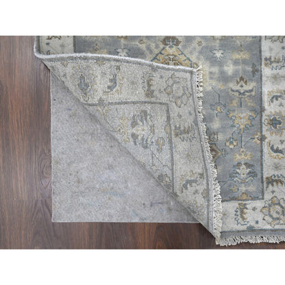 Heriz Wool Hand Knotted Rug Grey White 2.8X20.0 -O010028