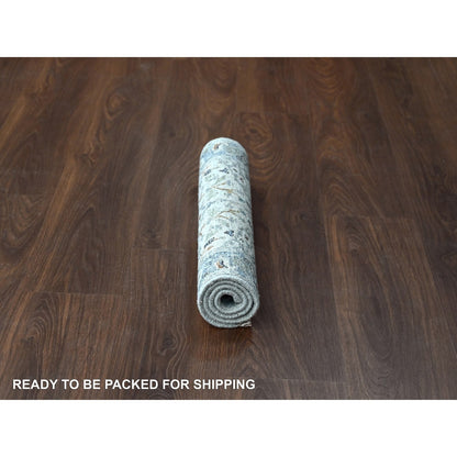 Oushak And Peshawar Wool Hand Knotted Rug Grey Gray 2.0X3.0 -O010041