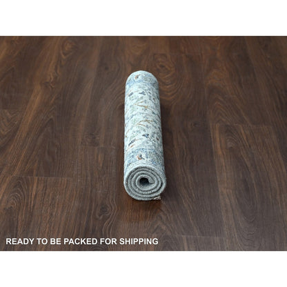 Oushak And Peshawar Wool Hand Knotted Rug Grey Gray 2.0X3.0 -O010044