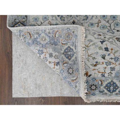 Oushak And Peshawar Wool Hand Knotted Rug Grey Gray 3.0X4.10 -O010045