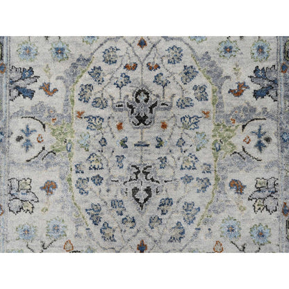 Oushak And Peshawar Wool Hand Knotted Rug Grey Gray 3.0X4.10 -O010045