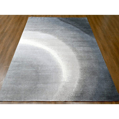 Modern and Contemporary Wool Hand Knotted Rug Grey No Border 9.0X11.10 -O010057